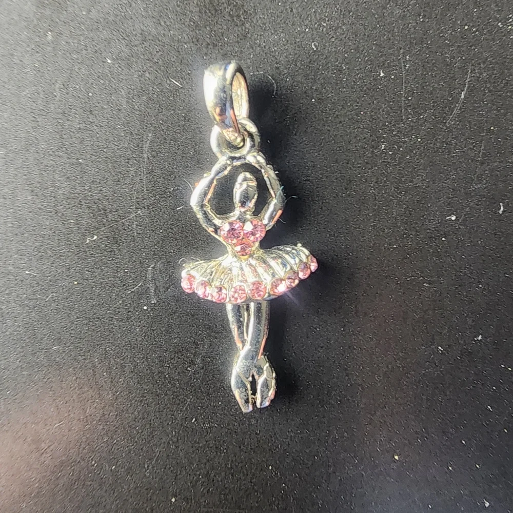 BALLERINA PINK RHINESTONE CHARM